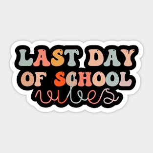 Summer break for Last Day Of School Vibes,School year ending,Funny groovy Farewell to school for  School's out Sticker